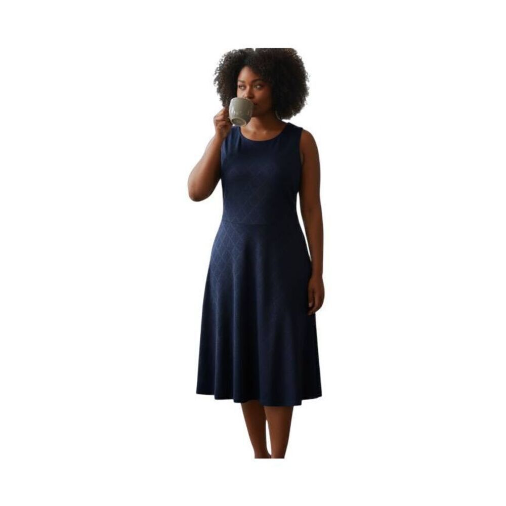 LE LIS NAVY TEXTURED DRESS SZ.2X EUC.